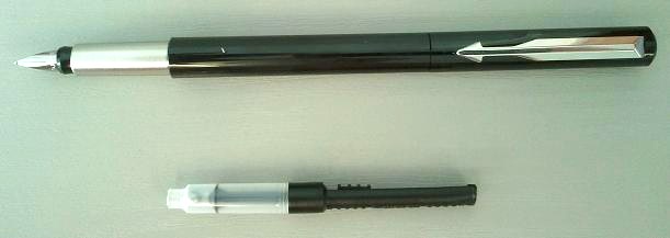 Parker Fountain Pen with Ink Convertor for drawing up Ink.